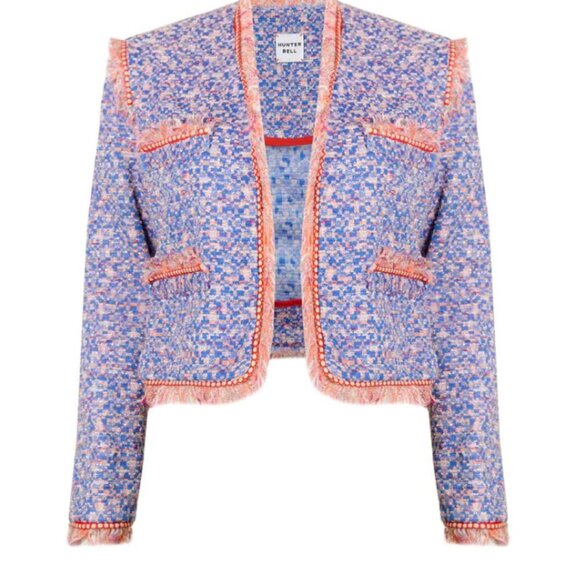 Hunter Bell Coco Jacket in Coral Reef Tweed NWOT Size 10 - Picture 3 of 7
